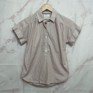 J. Crew Stripe Relaxed Cotton Poplin Popover Shirt - C3